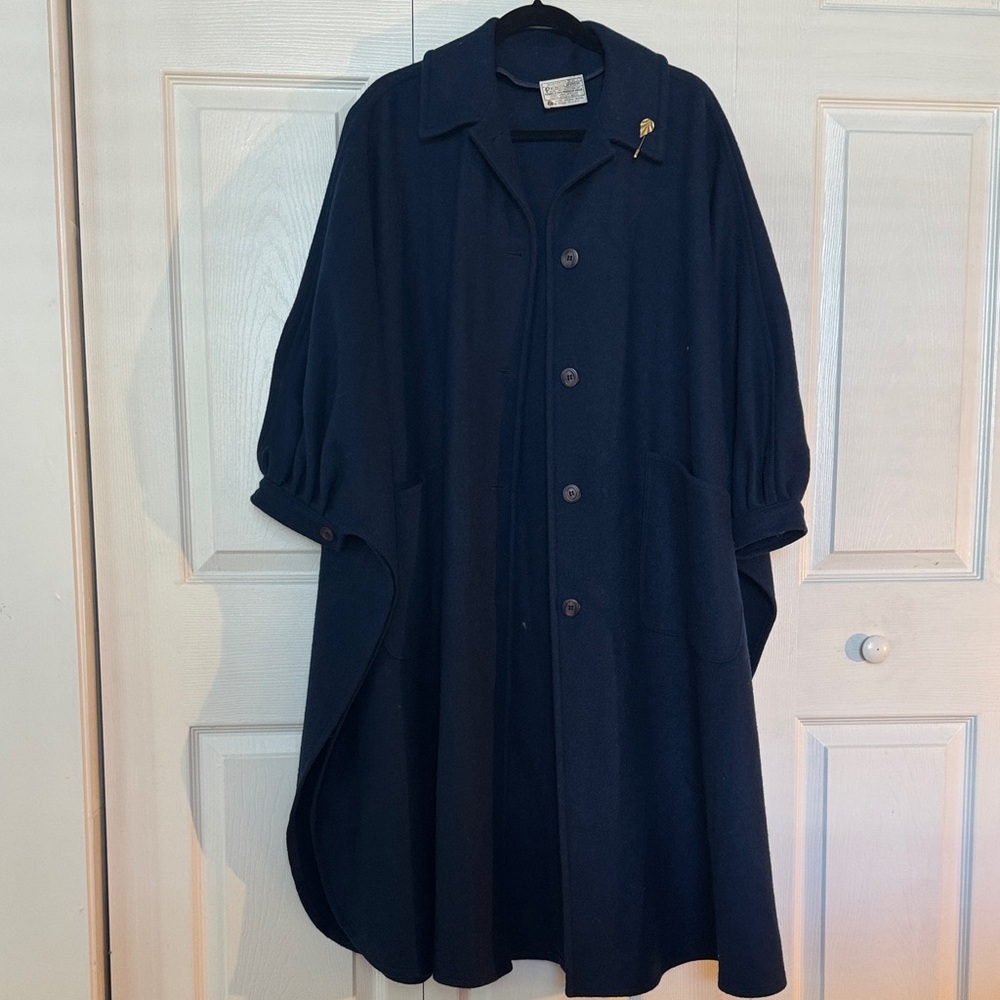 Vintage Wool Navy Blue Coat